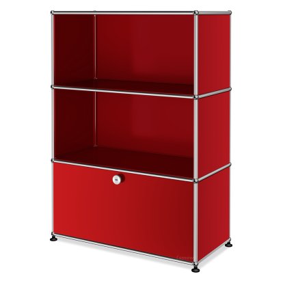USM Haller Highboard M, individualisierbar, USM rubinrot, Offen, Offen, Mit Klappe