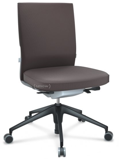 ID Soft, FlowMotion-ohne Vorwärtsneigung, ohne Sitztiefenverstellung, Ohne Armlehnen, 5-Stern Untergestell, Kunststoff basic dark, Soft grey, Sitz und Rücken Silk Mesh, Braun, Hart für Teppichboden