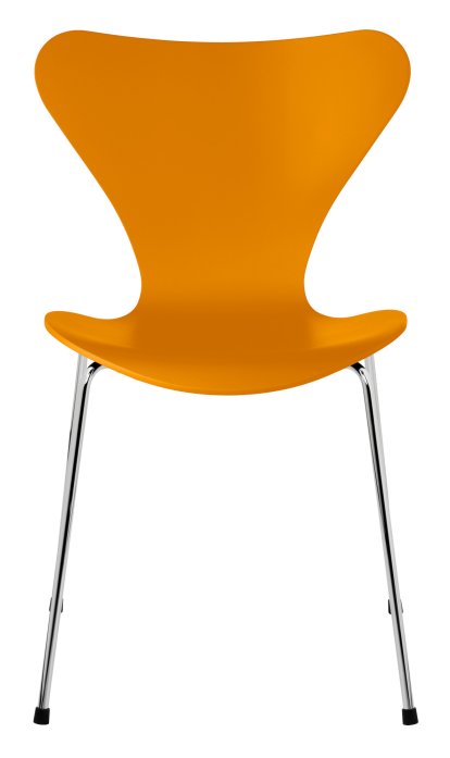 Serie 7 Stuhl 3107, Lack, Burnt yellow, Chrome