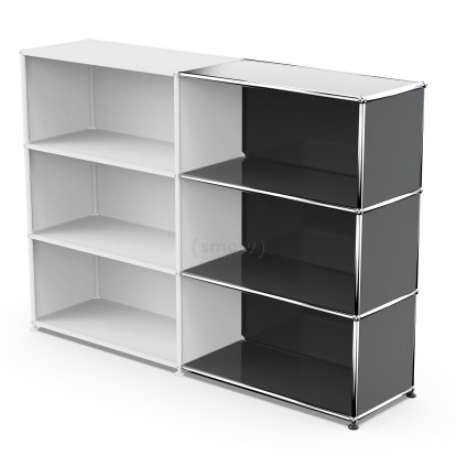 USM Haller Anbaupaket Horizontal 3, Anthrazitgrau RAL 7016, 35 cm