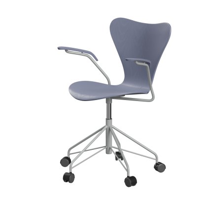 Serie 7 Drehstuhl 3117 / 3217 New Colours, Mit Armlehnen, Gefärbte Esche, Lavender blue, Nine grey