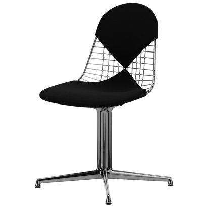 Wire Chair DKL, Aluminium poliert, Sitz- und Rückenkissen (Bikini), Nero