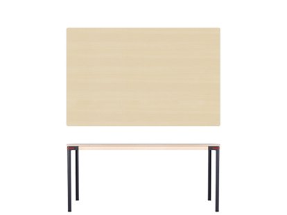 Seiltänzer Tisch, 75 x 160 x 90 cm, Esche weiß geölt, rot