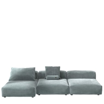 Vetsak Sofa Set 4, Cord velours - Mint, Mit Kissen