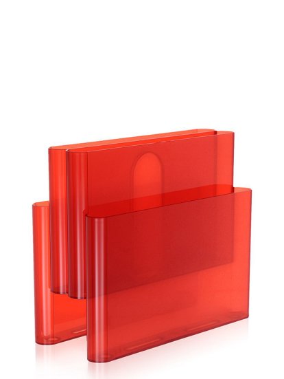 Zeitungsständer, Opal, orangerot