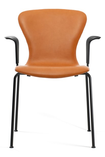 PLAYchair Tube, Mit Armlehnen, Leder cognac