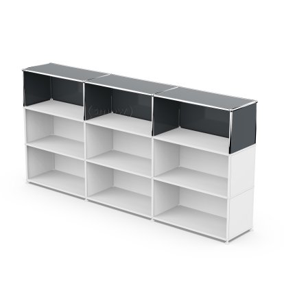 USM Haller Anbaupaket Vertikal 3, Anthrazitgrau RAL 7016, 35 cm
