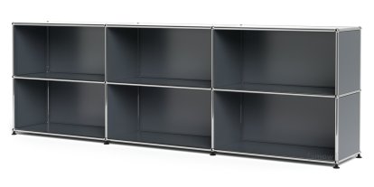 USM Haller Sideboard XL, individualisierbar, Mittelgrau RAL 7005, Offen, Offen