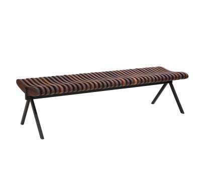 Prelude Bank, 150 cm, Schwarz, Nussbaum geölt