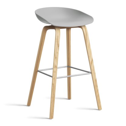 About A Stool AAS 32, Barvariante: Sitzhöhe 74 cm, Eiche lackiert, Concrete grey 2.0