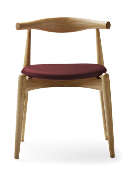 CH20 Elbow Chair, Eiche geölt, Leder burgund