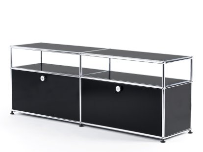 USM Haller TV-Board mit Aufbau, Graphitschwarz RAL 9011