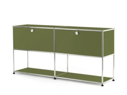 Details USM Haller USM Haller Sideboard L mit 2 Klappen, unten Struktur USM Haller Sideboard L mit 2 Klappen, unten Struktur, Olivgrün RAL 6003