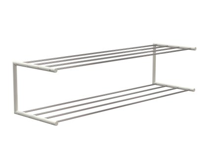 Nova Schuhablage, B 101,9 x T 30 cm, Edelstahl poliert / weiß matt