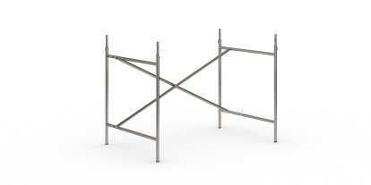 Eiermann 2 Tischgestell , Stahl farblos, senkrecht, versetzt, 100 x 66 cm, Mit Verlängerung (Höhe 72-85 cm)