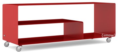 Sideboard R 111, Einfarbig, Rubinrot (RAL 3003), Industrierollen