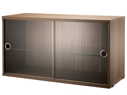 String System Hängeschrank mit Vitrinenschiebetüren