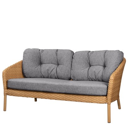 Ocean Lounge large 2-Sitzer-Sofa, Large flat Weave - Natural, Wove - Dark grey