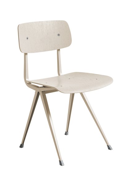 Result Chair, Eiche beige lackiert, Stahl pulverbeschichtet beige
