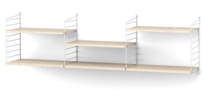 String System Wandregal L, 30 cm, Weiß, Eschefurnier