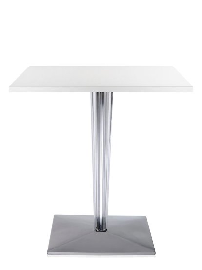 TopTop Esstisch, Eckig H 72 x B 70 x L 70 cm, lackiertes Polyester, weißglänzend