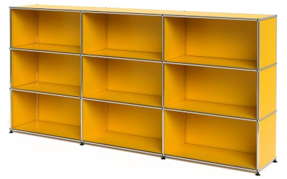 USM Haller Highboard XL, individualisierbar, Goldgelb RAL 1004, Offen, Offen, Offen