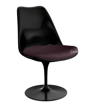 Details Knoll International Saarinen Tulip Stuhl Saarinen Tulip Stuhl, nicht drehbar, Sitzkissen, schwarz, Plum (Eva 119)