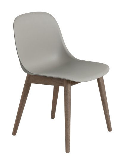 Details Muuto Fiber Side Chair Wood Fiber Side Chair Wood, Grau / dunkelbraun