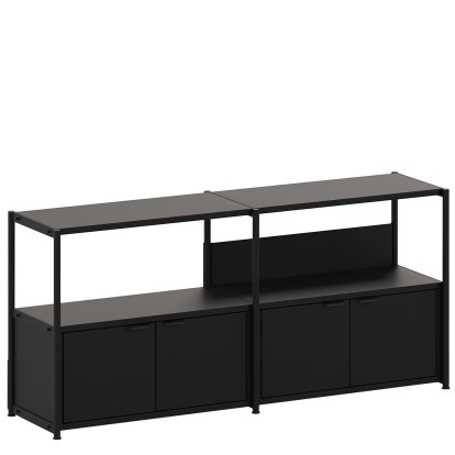 Unit Sideboard Stahl, 1 x Doppeltür, Graphitschwarz