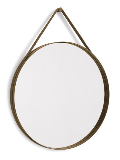 Strap Mirror No 2, ø 70 cm, Hellbraun