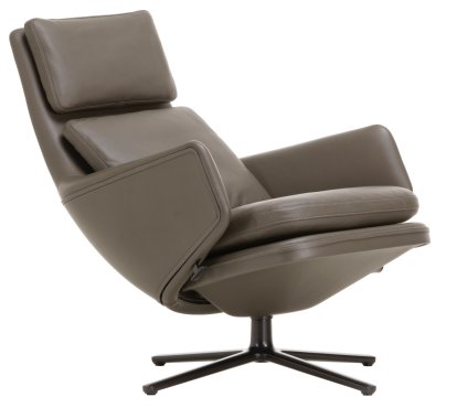 Grand Relax, Ohne Ottoman, Leder Premium F, umbragrau, Basic dark, 46,5 cm
