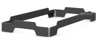 Rolf Heide Stapelliege, 100 x 200, CPL anthrazit, Kanten geölt und gewachst, Ohne Lattenrost