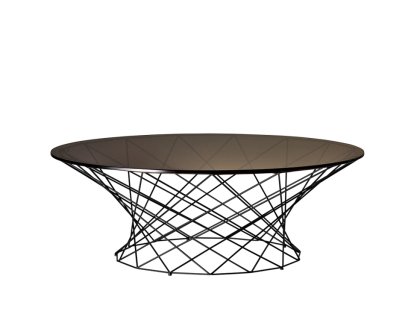 Oota, H 35 x ø 101 cm, Glas braun getönt, Matt-pulverbeschichtet schwarz