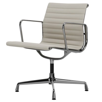 Aluminium Chair EA 107 / EA 108, EA 108 - drehbar, Poliert, Leder (Standard), Snow
