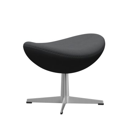 Egg Footstool, Christianshavn, Christianshavn 1172 - Grey Uni, Satingebürstetes Aluminium