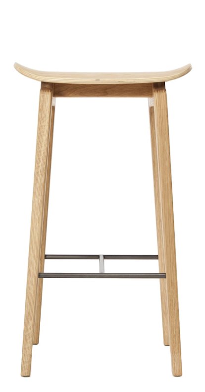 NY11 Bar Stool, Küchenvariante: Sitzhöhe 65 cm, Eiche natur, Ohne Sitzpolster