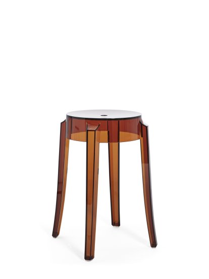 Charles Ghost, Höhe 46 x ø Sitz 26,5 x ø Basis 39 cm, Transparent, Bernstein