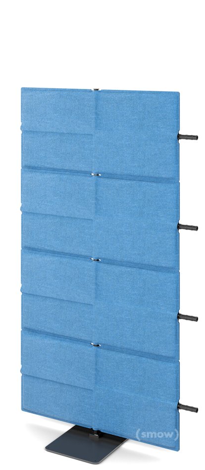 USM Privacy Panels Akustikwand Anbauelement, Mit Panelverbinder (für gerade Wand), 1,44 m (4 Elemente), Blau