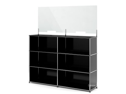 USM Haller Counter L mit Security Screen, Graphitschwarz RAL 9011