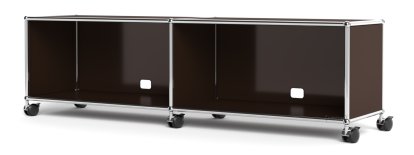 USM Haller TV-/HiFi-Lowboard, individualisierbar, USM braun, Mit 2 Klappen, Mit Kabeldurchlass unten mittig