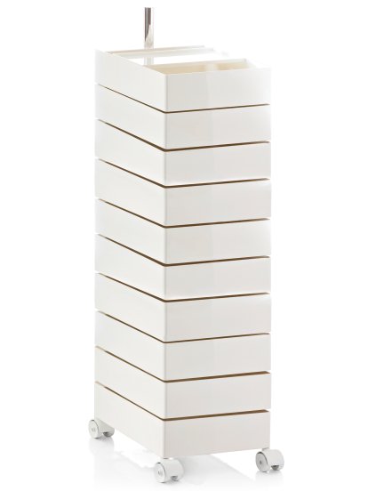 360° Container, 1270 mm (10 Ablagen), Weiß