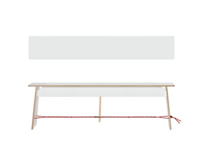 Langer Max, 43 x 140 x 30 cm, FU weiß, Schwarz und rot
