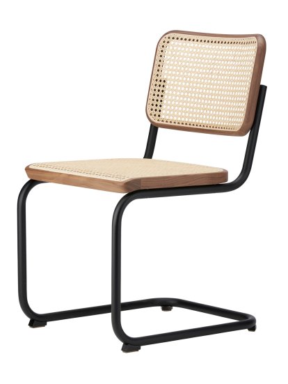 S 32 V / S 64 V Pure Materials Sonderedition Freischwinger, Nussbaum, Mattschwarz, ohne Armlehnen
