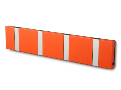 Knax, 4 Haken, Aluminium, MDF orange lackiert
