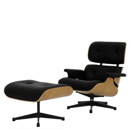 Lounge Chair & Ottoman - Natural Edition, Kastanie, natur, Leder Natural F, nero, Poliert, Seiten schwarz