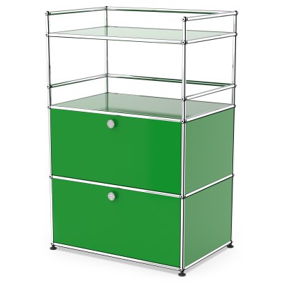 Details USM Haller USM Haller Bar Highboard USM Haller Bar Highboard, USM grün, Mit 2 Klappen