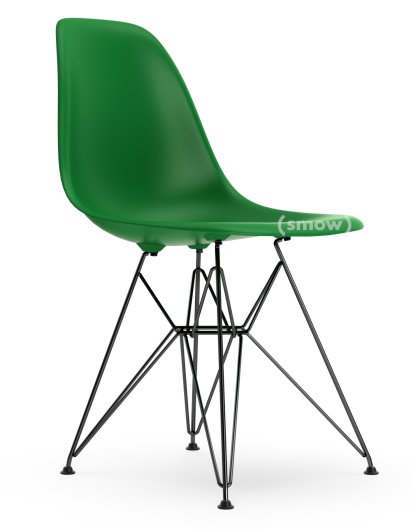 Eames Plastic Side Chair RE DSR, Grün non-RE, Ohne Polsterung, Ohne Polsterung, Standardhöhe - 43 cm, Beschichtet basic dark