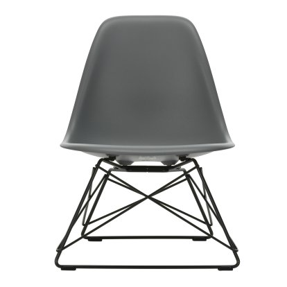 Eames Plastic Side Chair RE LSR, Granitgrau, Ohne Polsterung, Pulverbeschichtet basic dark