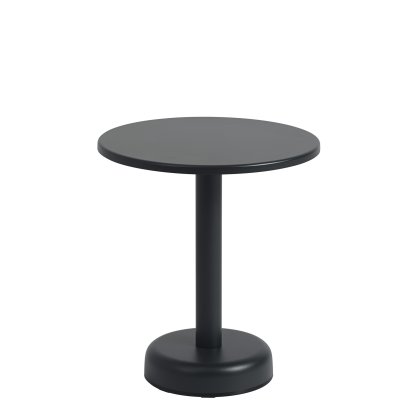 Linear Steel Coffee Table, Ø 42 x H 47 cm, Black