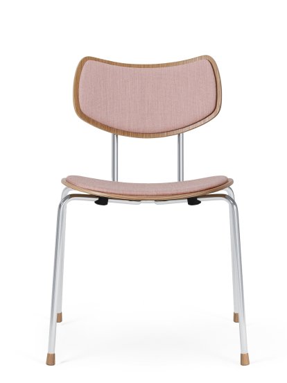 VLA26 Vega Chair, Eiche lackiert, Mood - rosé, Verchromt